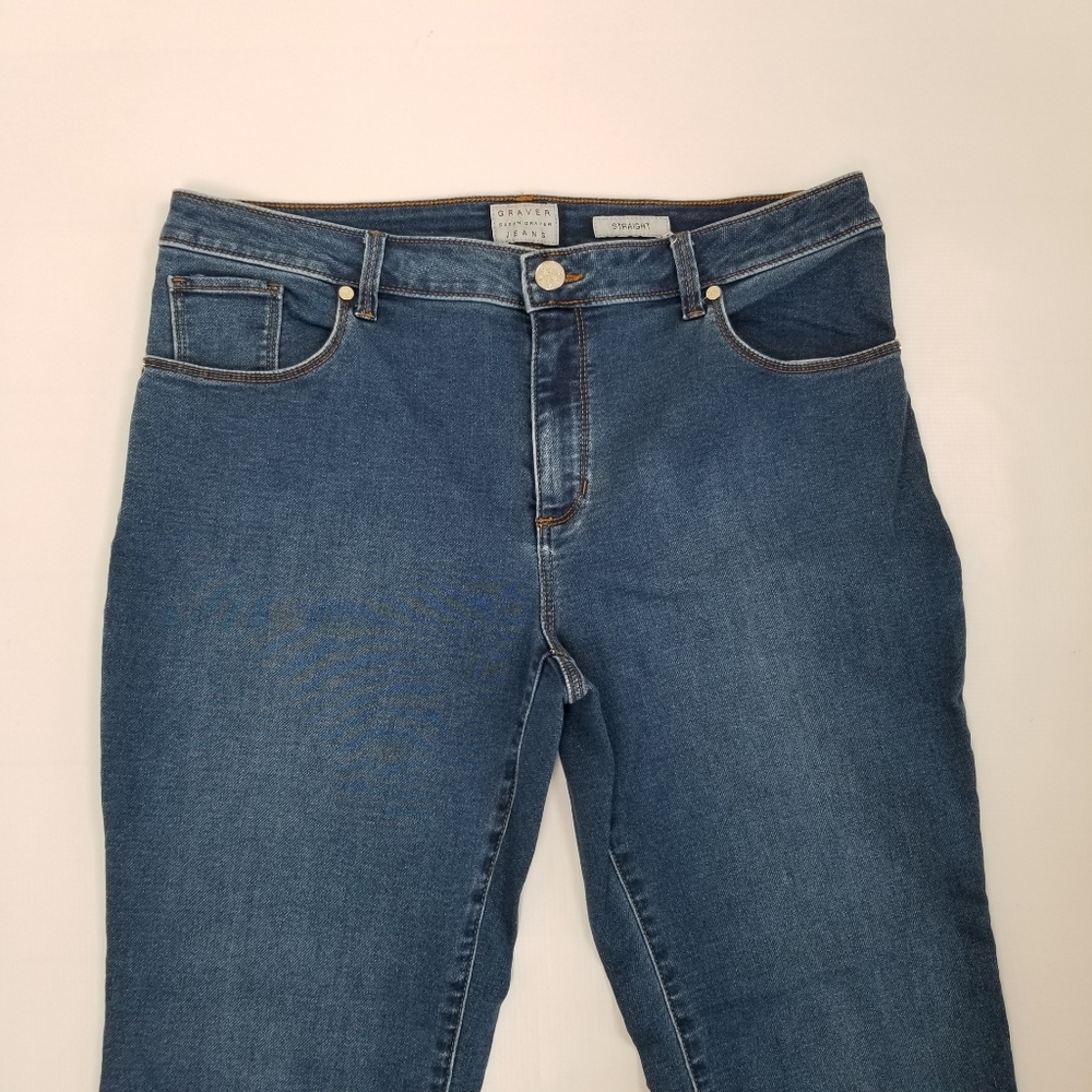 Susan Graver Straight Jeans Size 14P - Picture 2 of 7